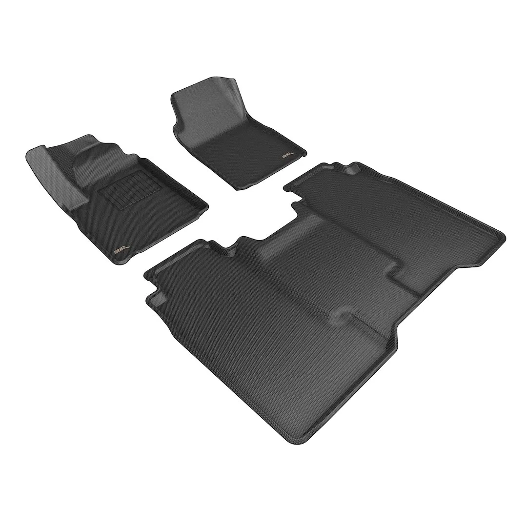 L1CH11301509 – 3D MATS/U-AC Floor Liner, Black Custom Fit Raised Edge Thermoplastic Rubber Of Carbon Fiber Texture 3 ...